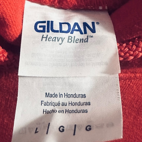 Bright red sweatshirt/hoodie with Gryphon + Arts design - Picture 4 of 4